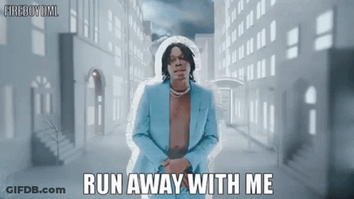 Man In Blue Suit Saying Run Away GIF