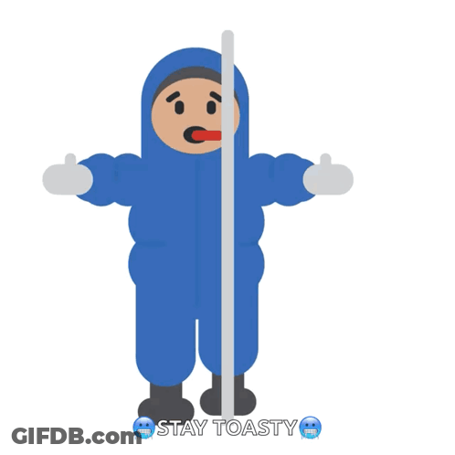 Man In Blue Suit Saying Stay Toasty GIF