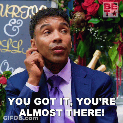 Man In Blue Suit Saying You Got It Almost There GIF