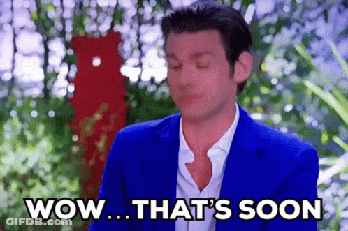 Man In Blue Suit Says Wow That's Soon GIF