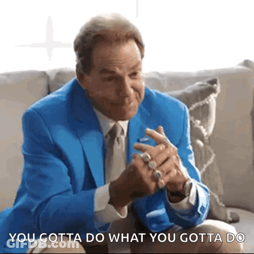 Man In Blue Suit Says You Gotta Do What You Gotta Do GIF