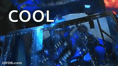 Man In Blue Suit With Cool Text GIF