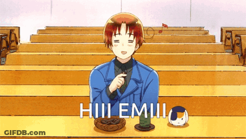 Man In Blue Suit With Hill Emilio On Table GIF