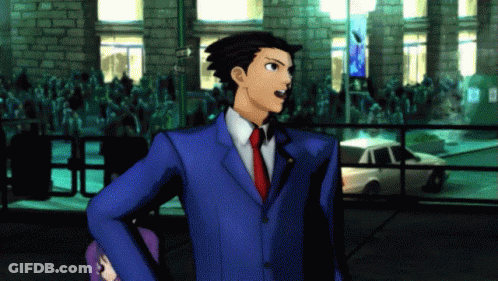 Man In Blue Suit With Red Tie Before Crowd GIF