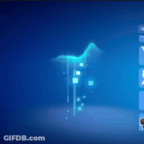 Man In Blue Suit With Skull On Head GIF
