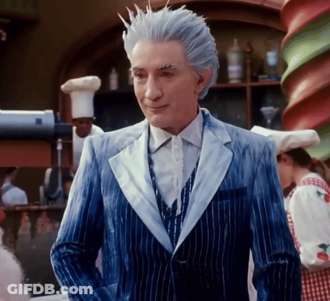 Man In Blue Suit With White Hair And Chef Hat GIF