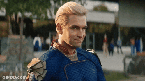 Man In Blue Superhero Costume GIF