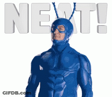 Man In Blue Superhero Costume Next GIF