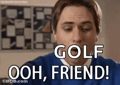 Man In Blue Sweater Saying Golf Ooh Friend GIF