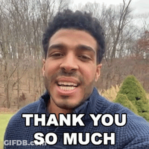 Man In Blue Sweater Saying Thank You GIF