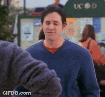 Man In Blue Sweater Says It's Right In Front Of Us GIF