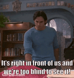 Man In Blue Sweater Says Right In Front Of Us GIF