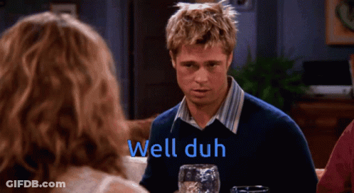 Man In Blue Sweater Talks Woman Well Duh GIF