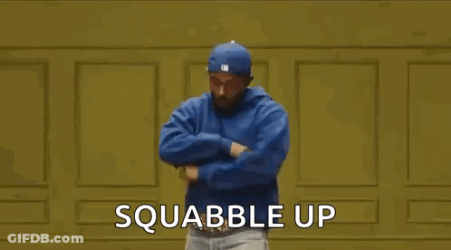 Man In Blue Sweatshirt Dancing GIF
