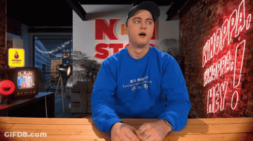 Man In Blue Sweatshirt Saying N St GIF