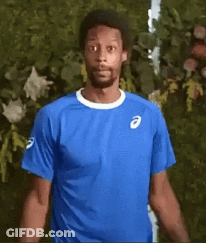 Man In Blue T-Shirt Making Funny Face GIF