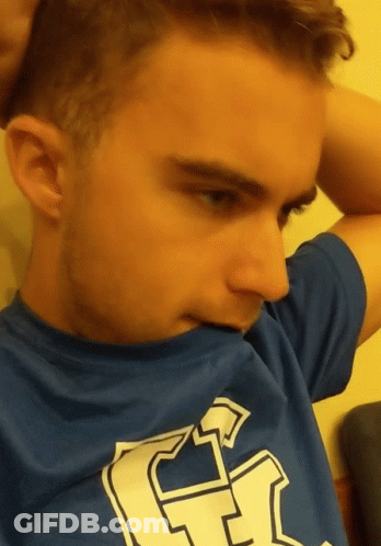 Man In Blue T-Shirt With White G GIF