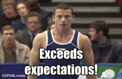 Man In Blue Tank Top Exceeds Expectations GIF
