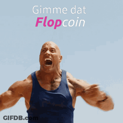 Man In Blue Tank Top Screaming Gimme Dat Flop Coin GIF