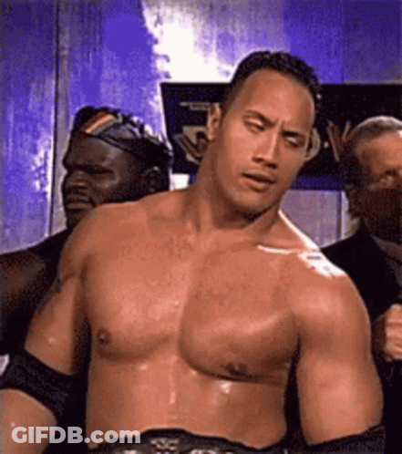 Man In Blue Tank Top Screaming 'Morning GIF