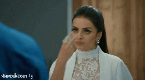 Man In Blue Touching Woman In White Stantilleternity GIF