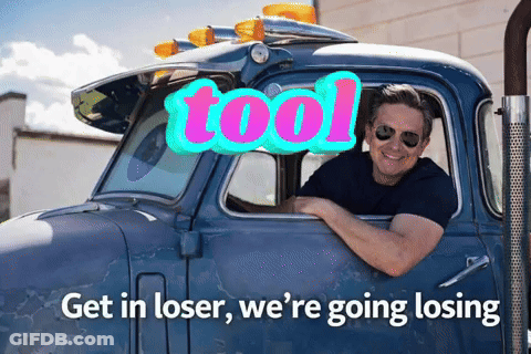 Man In Blue Truck Saying Tool GIF