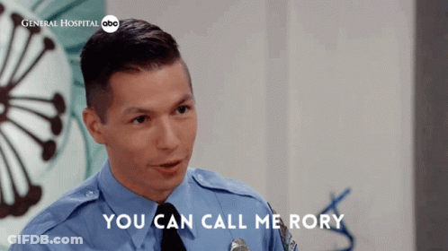 Man In Blue Uniform Saying Call Me Rory GIF