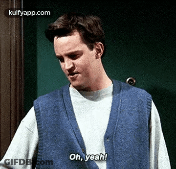 Man In Blue Vest Saying Oh Yeah GIF