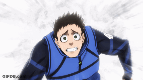 Man In Blue Vest With Letter S On Sleeve GIF