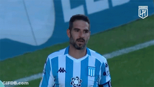 Man In Blue White Striped Shirt Saying Racing GIF