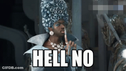 Man In Blue Wig Saying Hell No GIF