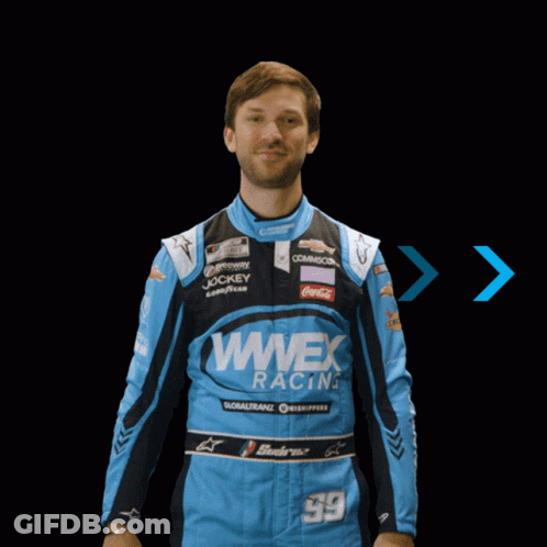 Man In Blue Wwex Racing Suit GIF