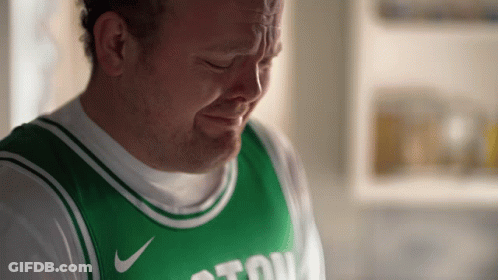 Man In Boston Jersey Crying Eyes Closed GIF