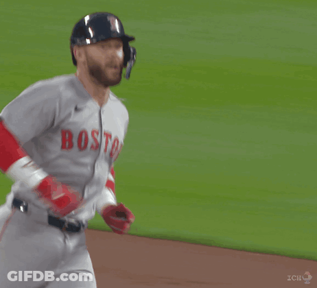 Man In Boston Jersey Holding Hands Up GIF