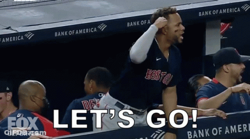 Man In Boston Jersey Saying Let's Go GIF
