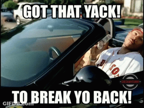 Man In Boston Red Sox Jersey Driving Car GIF