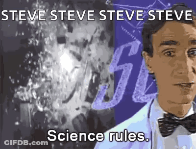 Man In Bow Tie Steve Steve Steve Science Rules GIF