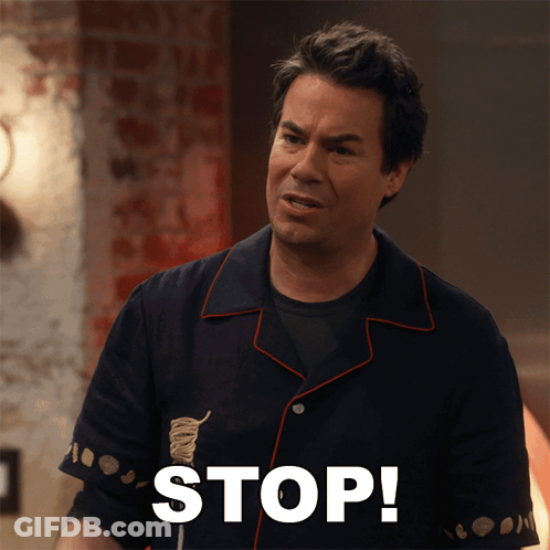 Man In Bowling Shirt Saying Stop GIF