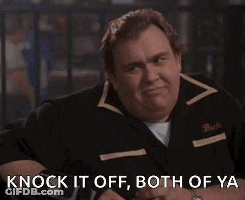 Man In Bowling Shirt Says Knock It Off Both Of Ya GIF