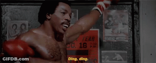 Man In Boxing Gloves Says Ding Ding GIF