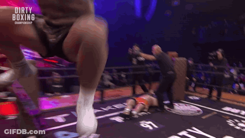 Man In Boxing Ring Dirty Boxing Championship GIF