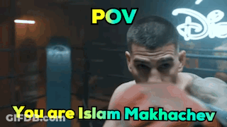 Man In Boxing Ring POV You Are Islam Makhachev GIF