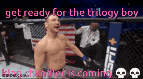 Man In Boxing Ring Saying Get Ready For The Trilogy Boy GIF
