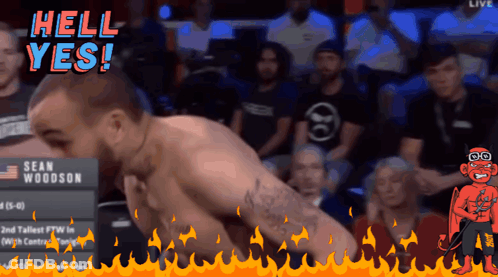 Man In Boxing Ring Saying Hell Yes GIF