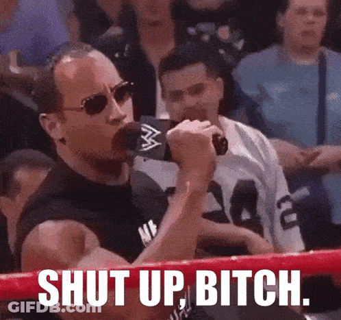 Man In Boxing Ring Saying Shut Up GIF