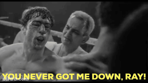 Man In Boxing Ring Saying You Never Got Me Down Ray GIF