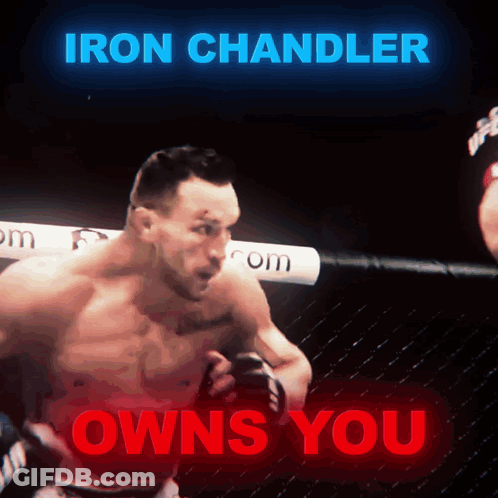 Man In Boxing Ring Says Iron Chandler Owns You GIF