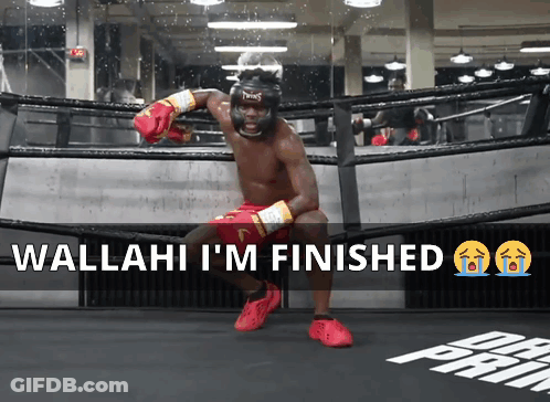 Man In Boxing Ring Wallahi I'm Finished GIF