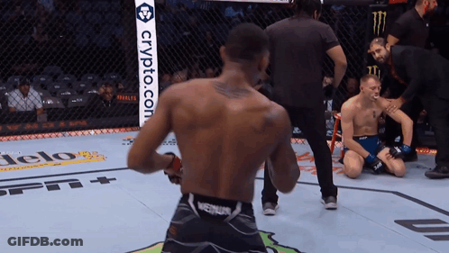 Man In Boxing Ring With Crypto.com Banner GIF