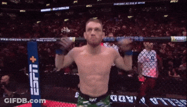Man In Boxing Ring With ESPN Banner GIF